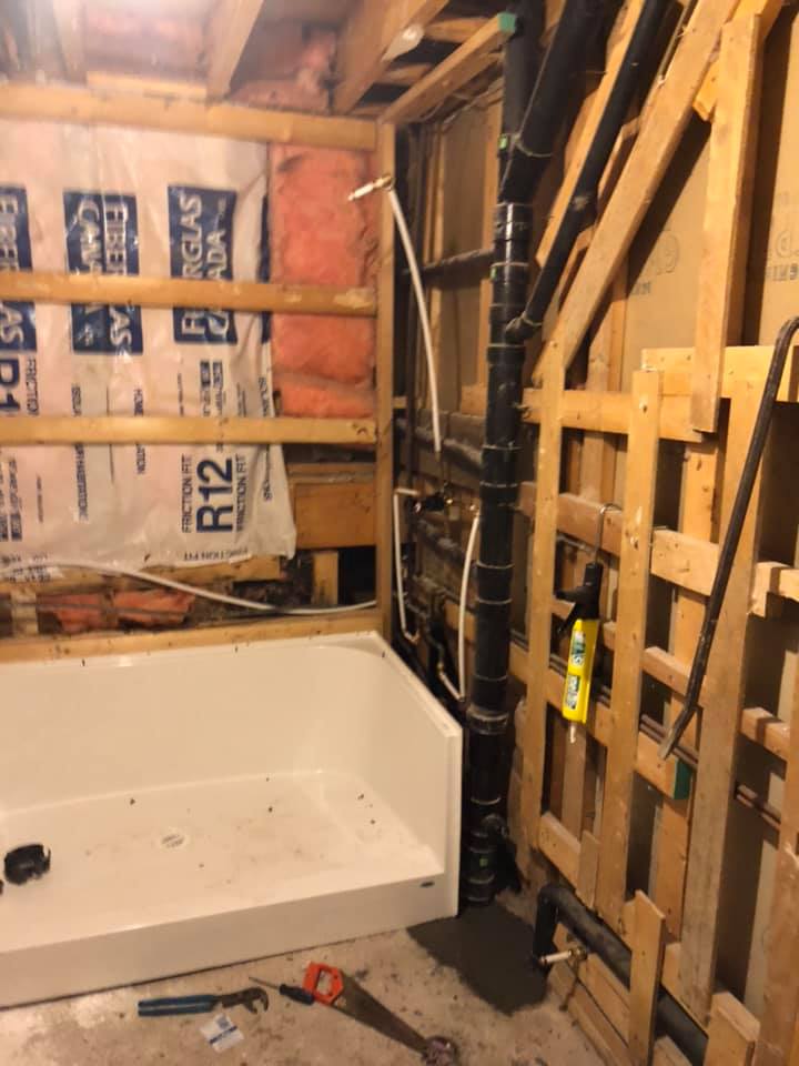 Another closer view of wall structure repair.